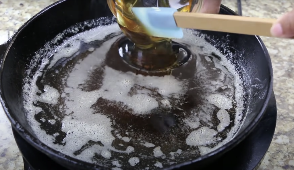 making the honey glaze for salmon recipe